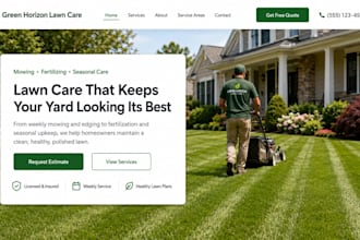 design wix lawn care website mowing fertilizing website landscaping website