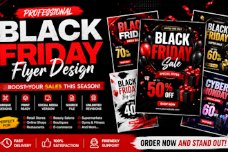 design black friday sale flyer, cyber monday poster and holiday promotion