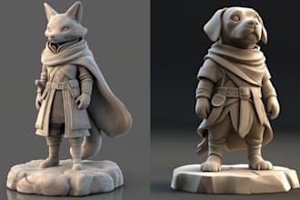 design high quality 3d model, stylized character stl ready for 3d printing