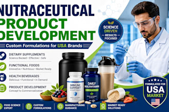 develop nutraceutical supplements and functional food formulations