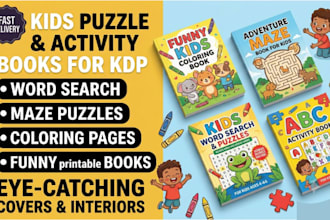 design word search puzzle activity book handwriting workbook coloring KDP book