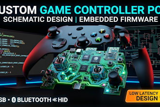 design gaming controller pcb, schematic and firmware for cod, fps, xbox and PC
