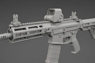 create 3d gun model, rifles, weapon asset, game ready weapon, hard surface model