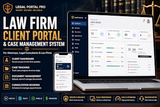 build a law firm website client portal and case management system