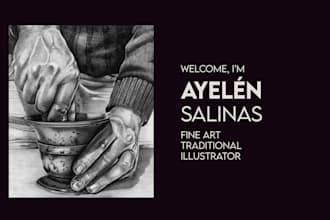hand drawn realistic fine art illustration