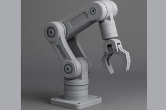 design robotic parts robot arm components and 3d printable cad models