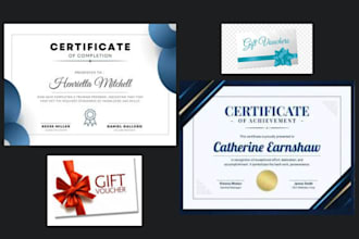 design custom college diploma, certificate, award, ged, gift voucher templates