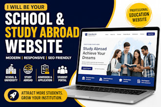 build school website, education website, university and study abroad website