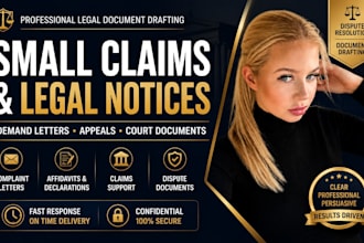 draft small claims, legal notices, appeals and complaint letters