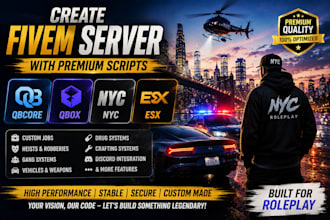 create fivem server with premium scripts qb, qbox, nyc, esx