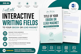 add interactive writing fields to your ebook  or lead magnet