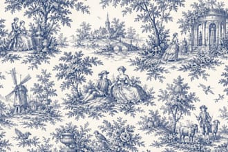 design vintage french toile de jouy patterns for fabric, wallpaper and products