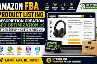 amazon fba product listing description creation SEO optimization store setup
