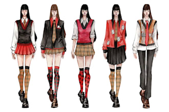 draw fashion illustration for you