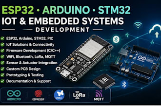 develop esp32 arduino stm32 iot projects can bus raspberrypi and embedded system