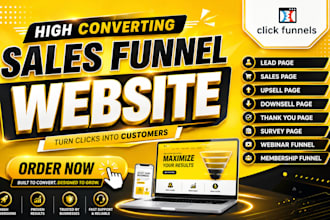 build clickfunnels landing page, sales funnel and high converting funnel website