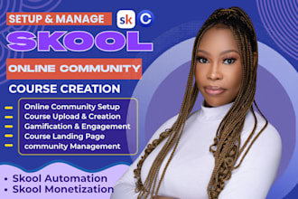 setup skool online community, skool community manager, skool course creation