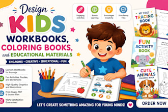 create kids coloring book and kids activity book for KDP