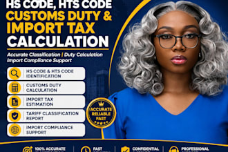 provide hs code, hts code, customs duty and import tax calculation