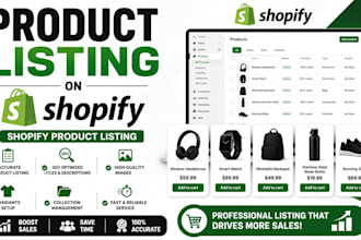 product listing on shopify or shopify product listing