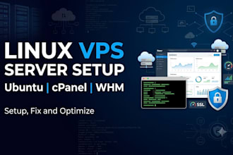 set up and fix linux vps ubuntu and cpanel servers
