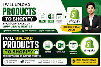 upload products to shopify from CSV, excel or supplier websites