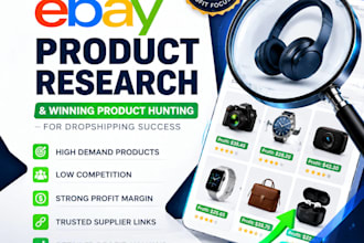 do ebay product research and hunting for dropshipping