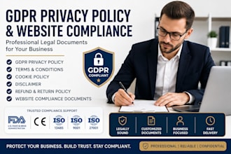 write gdpr privacy policy,  website compliance documents