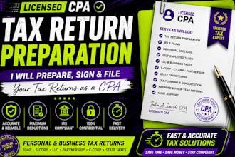 prepare, sign, file us tax return and license CPA