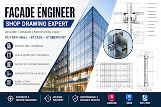 draft curtain wall, facade, and storefront drawings