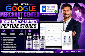 set up google merchant center gmc for sexual health and fertility peptide stores