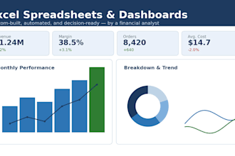 build and automate excel spreadsheets and dashboards