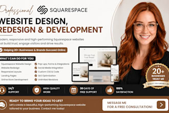 build squarespace website design, redesign squarespace, website development