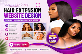hair extension shopify beauty dropshipping store wix hair extension wig website