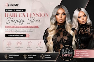hair extension shopify beauty dropshipping store wix hair extension wig website