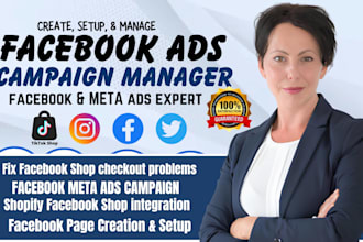 run facebook ads, manage meta ads campaign instagram and face book marketing