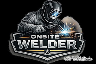 design creative welder mascot logo with unique creativity design