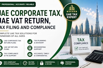 do uae vat and corporate tax registration, return filling and accounting work