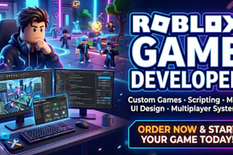 develop custom roblox game, roblox systems, scripting and multiplayer features