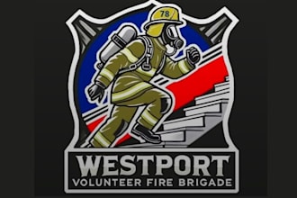 create firefighter mascot logo design with 1 day delivery