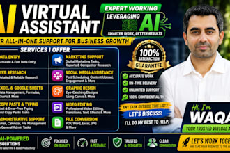 do data entry, web research, and ai virtual assistant tasks