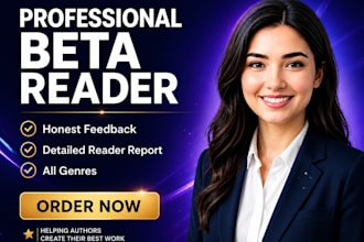 beta read, critique, and provide a detailed reader report for your novel