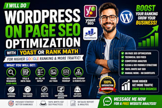 wordpress on page SEO website optimization with yoast or rank math for google