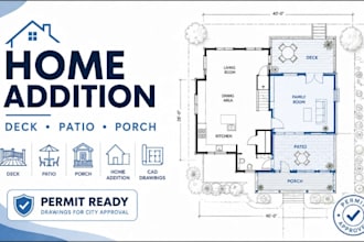 create deck, patio, porch or home addition permit drawings