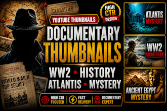 design cinematic documentary youtube thumbnails