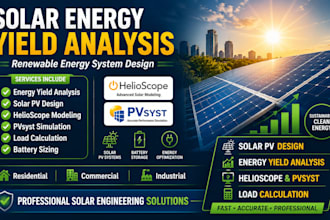 perform solar energy yield analysis and renewable energy system design