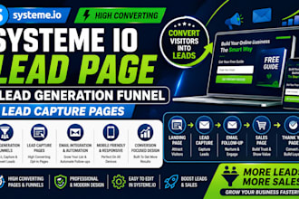systeme io, lead page lead generation funnel, sales funnel, lead capture pages