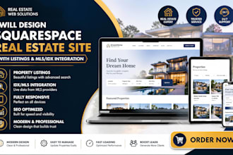 design sequarespace real estate website with listings and mls