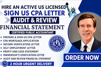 sign US CPA comfort letter financial statement income verification audit review