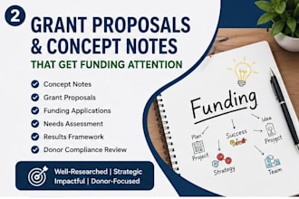 develop grant proposals concept notes and funding applications